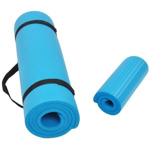 lot 63520 image: BalanceFrom GoYoga All-Purpose 12-Inch Extra Thick High Density Anti-Tear Exercise Yoga Mat and Knee Pad with Carrying Strap