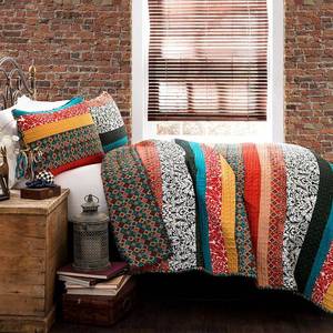 lot 63524 image: Bohemian Stripe 3-Piece Reversible FullQueen Quilt Set
