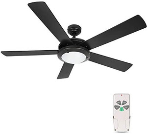 lot 63530 image: Hykolity 52 Inch Modern Style Indoor Ceiling Fan with Dimmable Light Kit and Remote Control, Reversible Motor, ETL for Living room, Bedroom, Basement, Kitchen, Garage