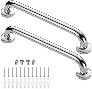 lot 63531 image: Gotega Shower Grab Bar 2 Pack, Stainless Steel Bathroom Grab Bar Shower Bath Handle Grab Bars for Bathtub Showers 24 Inch
