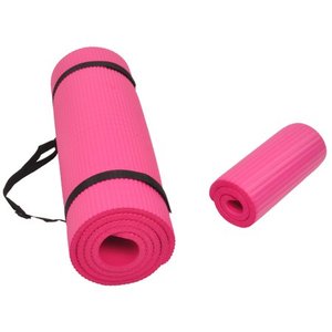 lot 63535 image: BalanceFrom GoYoga All-Purpose 12-Inch Extra Thick High Density Anti-Tear Exercise Yoga Mat and Knee Pad with Carrying Strap