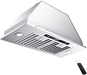 lot 63541 image: IKTCH 36 inch Built-inInsert Range Hood 900 CFM, DuctedDuctless Convertible Duct, Stainless Steel Kitchen Vent Hood with 4 Speed Gesture Sensing&Touch Control Panel  (IKB01-36)