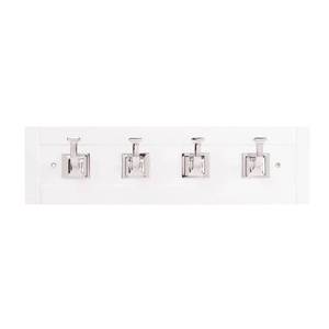 lot 63544 image: Hickory Hardware Forge 20 in. L White with Chrome Hook Rail, White wChrome