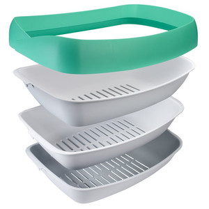 lot 63554 image: Luuup Litter Box 3 Sift Tray System Non-Stick Antimicrobial Spill Guard