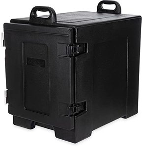 lot 63558 image: Carlisle PC300N03 Cateraide Polyethylene Nylex Insulated End Loader Food Pan Carrier, 24 Exterior Length x 16-34 Exterior Width x 25 Height x 17 Depth, Black