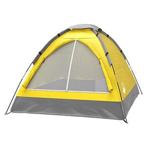 lot 64475 image: 2-Person Dome Tent- Rain Fly & Carry Bag- Easy Set Up-Great for Camping, Backpacking, Hiking & Outdoor Music Festivals by Wakeman Outdoors (Yellow)
