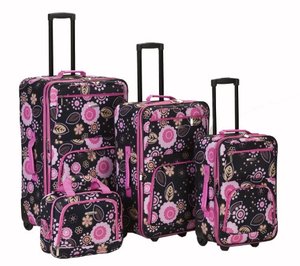 lot 64490 image: Rockland Impulse 4-Piece Softside Upright Luggage Set, Pucci  (14192428)