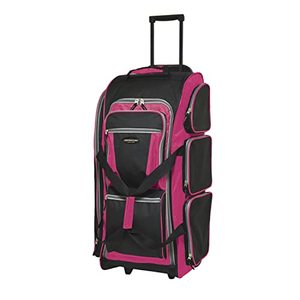 lot 64496 image: Travelers Club Xpedition 30 Inch Multi-Pocket Upright Rolling Duffel Bag, Hot Pink, 30 Suitcase