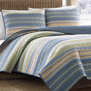 lot 64498 image: Eddie Bauer Home  Yakima Collection  Bedding Set - 100% Cotton Light-Weight Quilt Bedspread, Pre-Washed for Extra Comfort, King, Green