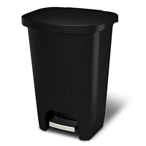 lot 64507 image: GLAD GLD-74030 Plastic Step Trash Can with Clorox Odor Protection of The Lid  13 Gallon, 50 Liter, Black