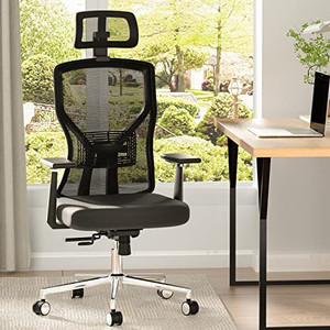 lot 65408 image: Ergonomic Office Chair, MOLENTS Rolling Desk Chair Adjustable Computer Chair with Seat Slider, Adjustable Lumbar Support, Headrest, 3D Armrest, 3 Position Tilt-Lock, Comfortable Mesh Back  (Retails $229)