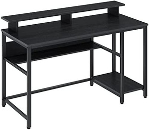lot 65418 image: Rolanstar Computer Desk Home Office Desk, Study Writing Desk, Sturdy Table, Workstation, Stable Metal Frame, Black