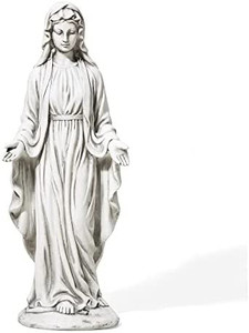lot 65437 image: Glitzhome GH50521 Blessed Mother Virgin Mary Religious Garden Decor Statue, 29.5 Inch, Antique Beige