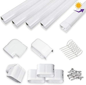 lot 65441 image: LyPrem 4 16.5Ft PVC Upgraded UV-Proof Decorative Line Cover Kit for Ductless Mini Split Air Conditioners and Central Air Conditioner and Heat Pump Line Set Decorative Tubing Cover Kit UV-Cut