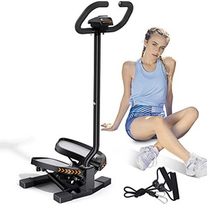 lot 65449 image: Sportsroyals Stair Stepper with Resistance Band and Vertical Climber Exercise Machine for Home, More Than 300lbs Weight Capacity