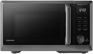 lot 65458 image: TOSHIBA 6-in-1 Countertop Microwave Oven with Inverter Technology, Air Fryer and Speedy Combi, Compact Convection Microwave with 27 Preset Menus, Eco-Mode, Sound OnOff, 0.9 cu.ft, 900W, Black