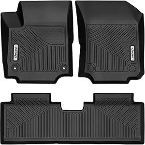 lot 65462 image: OEDRO Floor Mats Compatible for 2018-2022 Chevrolet Equinox, Unique Black TPE All-Weather Guard Includes 1st and 2nd Row Front, Rear, Full Set Liners