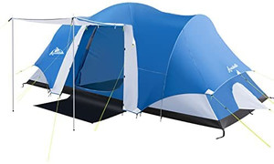 lot 66000 image: ArcadiVille Tents for Camping 8 Person, Camping Tent Waterproof & Windproof 3 Seasons, Large Family Tent with 3 Rooms, Easy Setup Backpacking Tent wFull-Covered Rainfly, Divided Curtains & Vestibule   (Retails $160)  (Different color scheme)