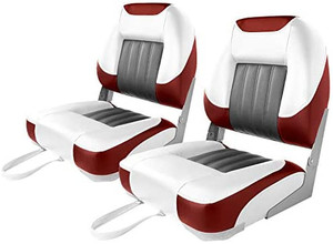 lot 66009 image: XGEAR Deluxe Low Back Boat Seat, Fold-Down Fishing Boat Seat   (Retails $155)