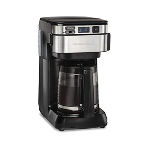 lot 66196 image: Hamilton Beach Programmable Coffee Maker, 12 Cups, Front Access Easy Fill, Pause & Serve, 3 Brewing Options, Black (46310)