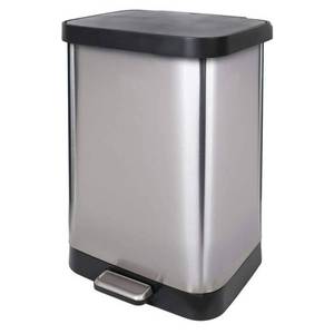 lot 66200 image: GLAD Stainless Steel Step Trash Can with Clorox Odor Protection of The Lid, Fits Kitchen Pro 13 Gallon Waste Bags