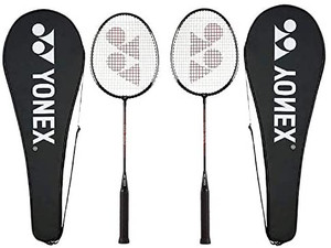 lot 66202 image: YONEX GR 303 Badminton Racket, Steel Shaft - Pack of 2