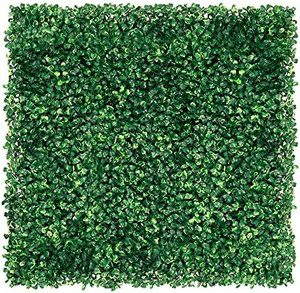 lot 66519 image: N&B NICE & BRAVO 6 Pieces 20x 20 Artificial Boxwood Panel Grass Wall Hedge Privacy Screen UV Protected, Dark Green