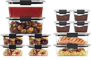 lot 66528 image: Rubbermaid Brilliance Storage Plastic Lids  BPA Free, Leak Proof Food Container, Clear, 24-Piece