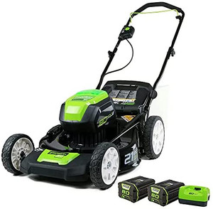 lot 66538 image: Greenworks Pro 80V 21 Brushless Cordless Lawn Mower, (2) 2.0Ah Batteries and 30 Minute Rapid Charger Included  (DOES NOT HAVE BATTERY OR CHARGER ) (SOLD AS IS)