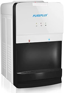 lot 66541 image: PUREPLUS WATERCOOLER Top Loading Countertop Water Cooler Dispenser, Hot & Cold Water, Child Safety Lock, Holds 3 or 5 Gallon Bottles, Compression Refrigeration Technology, White