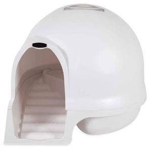 lot 66575 image: Petmate Cleanstep Cat Litter Dome - Pearl White