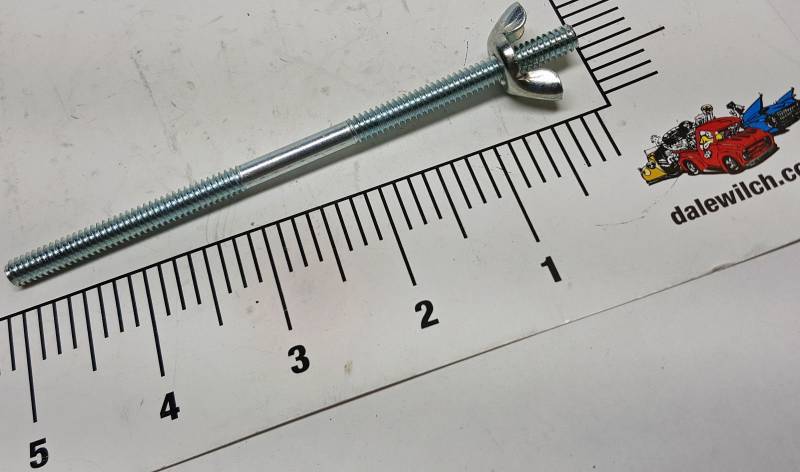 lot 9374 image: 5 overall long 14-20 thread universal air cleaner mounting stud with wing nut