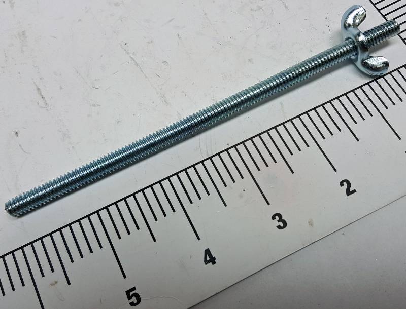 lot 9373 image: 6 overall long 14-20 thread universal air cleaner mounting stud with wing nut
