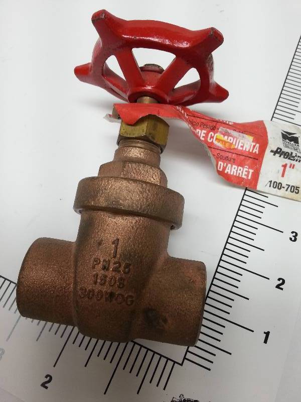 lot 8786 image: New 1 copper tubing sweat fitting thread copper or gate valve with no flow restriction