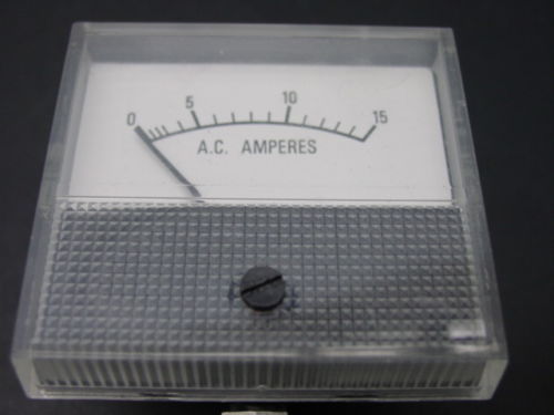 lot 9135 image: 0 - 15 AC power Amperes square panel gauge Shurite 8508 alternative power system.