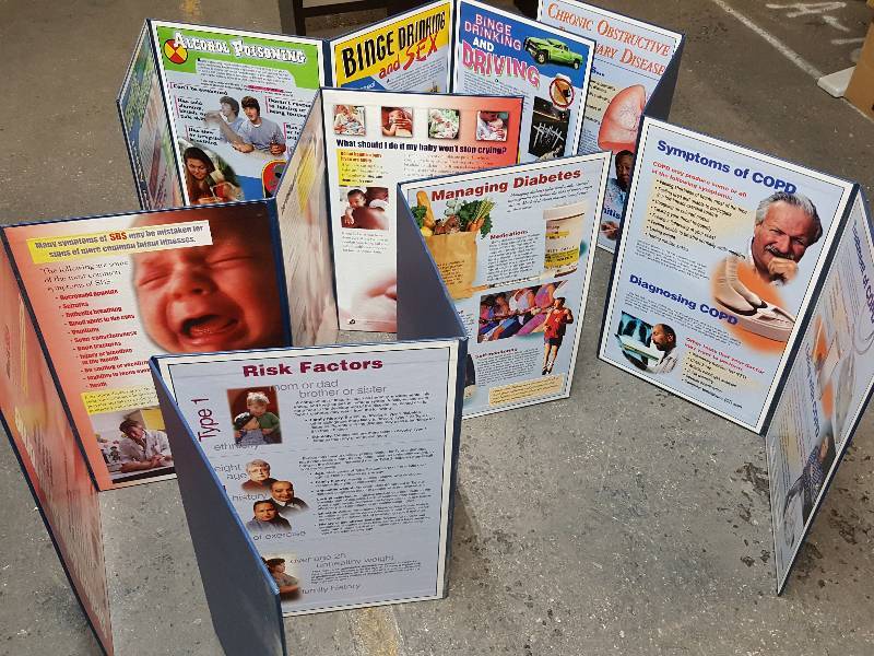lot 8499 image: Used in a medical office or remote trade show for patient information are these full color trade show display