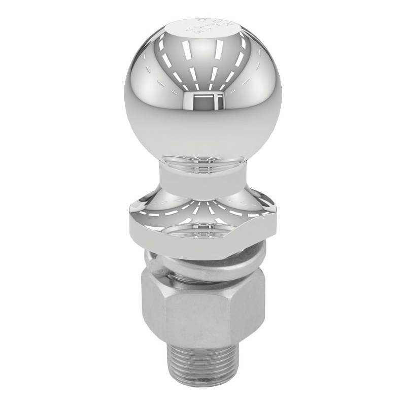 lot 8486 image: NEW 2 ball diameter CURT 7,500 lbs. GTW Chrome Trailer Ball with big 1 threaded shank #40037