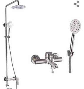 lot 10025 image: Aolemi Outdoor Shower Faucet SUS304 Triple Function Brushed Nickel Wall Mounted Matching Brushed Nickel Bathtub SUS304 Stainless Steel Bathroom Tub Filler with Handheld Sprayer