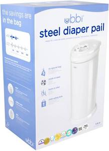 lot 22002 image: Ubbi - Diaper Pail - White Damage See Pictures