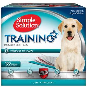 lot 22016 image: Simple Solution Training Puppy Pads 6 Layer Dog Pee Pads, Absorbs Up to 6 Cups of Liquid 23x24 Inches, 100 Count