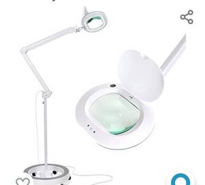 lot 22021 image: Brightech LightView Pro Magnifying Glass with Stand and Light �� Magnifying Floor Lamp with 6-Wheels on a Sturdy Base for Facials �� LED Work Light with XL Magnifying Glass for Crafts and Projects