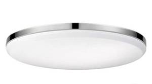 lot 22026 image: Globe Electric 65584 Ellington LED Integrated Flush Mount Ceiling Light, Chrome Ceiling Lighting, Frosted Shade, Energy Star Certified, Ultra Slim Design, Dimmable LED Light,