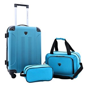 lot 22030 image: Travelers Club Chicago Plus Carry-On Luggage and Accessories Set With Tote and Travel kit-ColorTeal,Size3 Piece