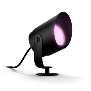 lot 22031 image: Philips Hue White and Color Ambiance Lily XL Outdoor Spot Light Base Kit, Black