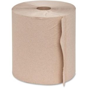 lot 33911 image: Genuine Joe Embossed Hardwound Roll Towels - 7.90 x 800 ft - Natural - Absorbent, Chlorine-free - For Restroom - 6  Ca