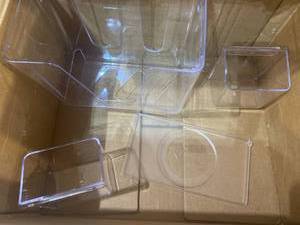 lot 33936 image: PRINCE LIONHEART CLEAR REFRIGERATOR DOOR STORAGE CONTAINERS SET OF 3