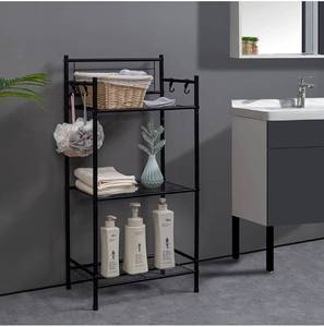 lot 33942 image: L&H UNICO 3 TIER BLACK 4 HOOKS SHELFS