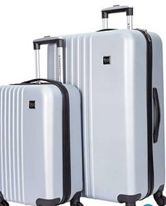 lot 33949 image: TRAVELERS CLUB SILVER 2 PIECE LUGGAGE SET
