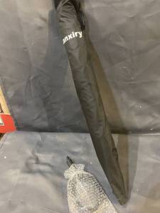 lot 33958 image: LLANXIRY BLACK AND GREEN UMBRELLA WITH HANDLE