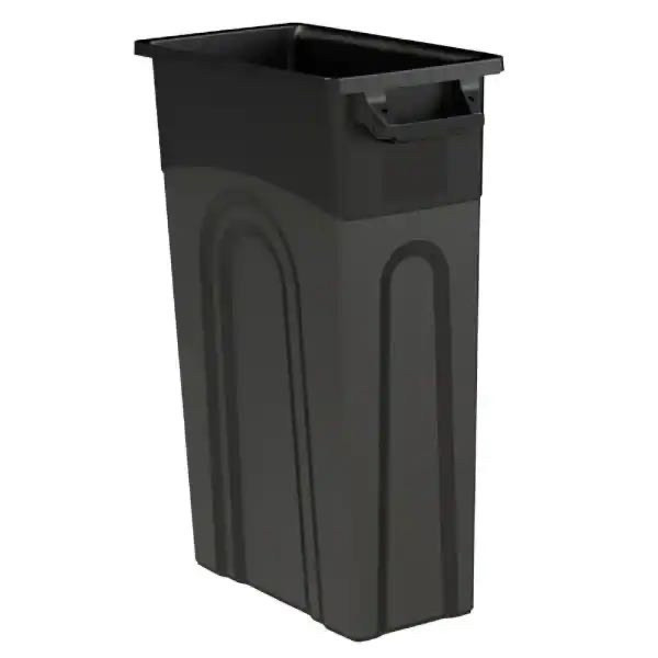lot 25943 image: United Solutions - Highboy 23 Gallon Waste Container,  Black - Retail $52.87